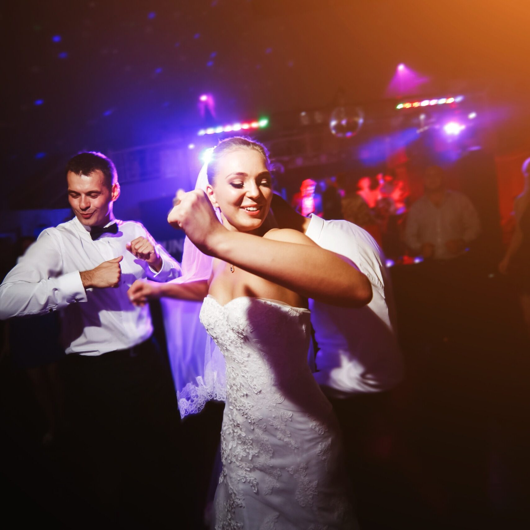 Beautiful wedding dance Beautiful wedding dance in soap bubbles, blurred